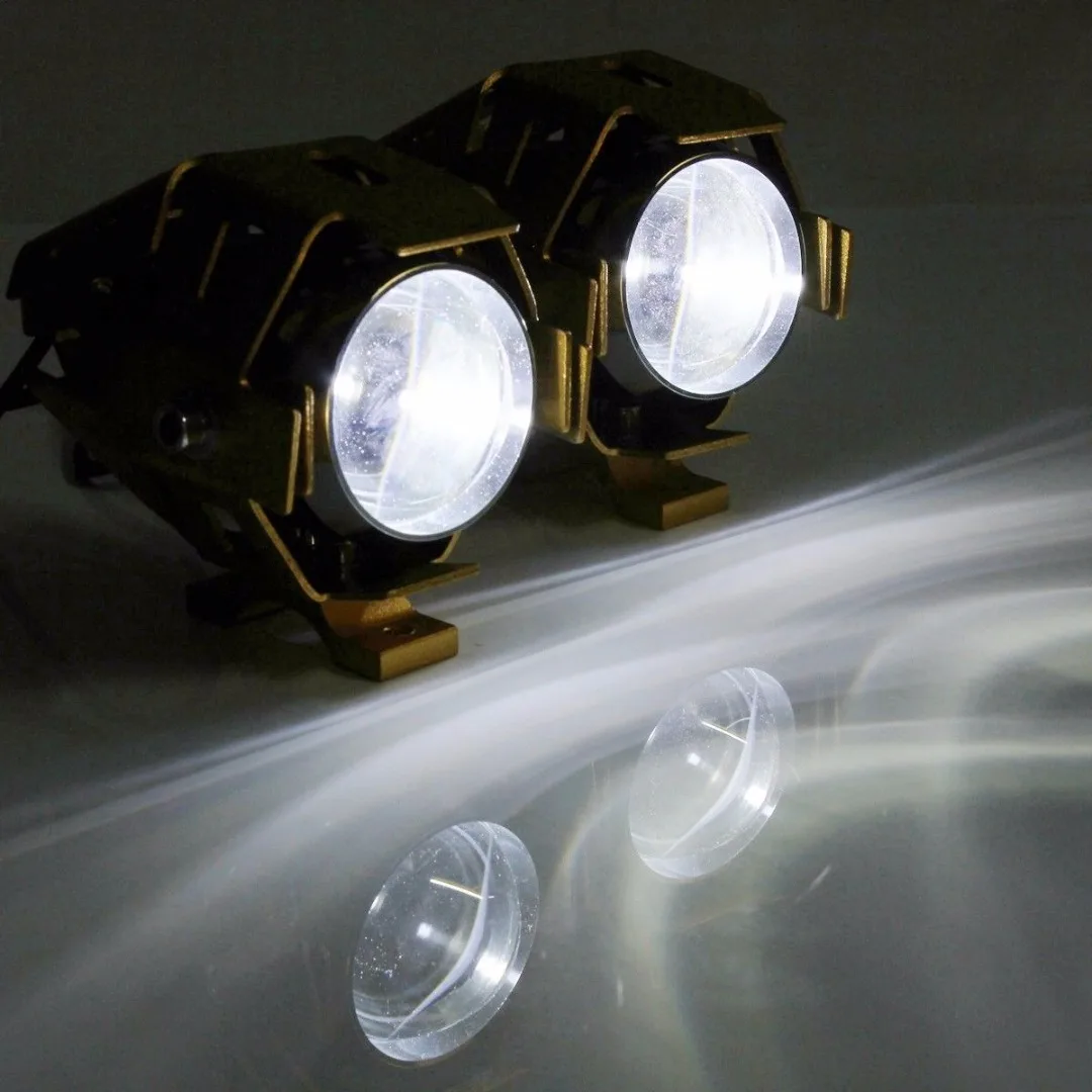 2pcs/set U5 Motorcycle Bike LED Headlight Fog Driving Spot Light Lamp White