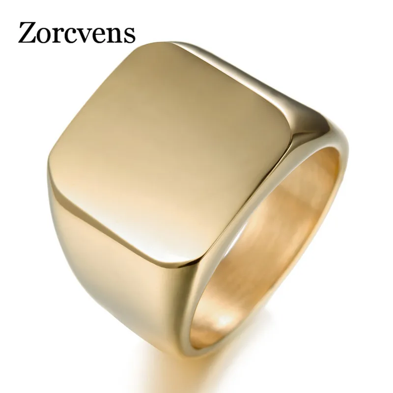 Modyle New Fashion Jewelry High Polished Signet Solid Stainless Steel Ring Stainless Steel Biker Ring For Men