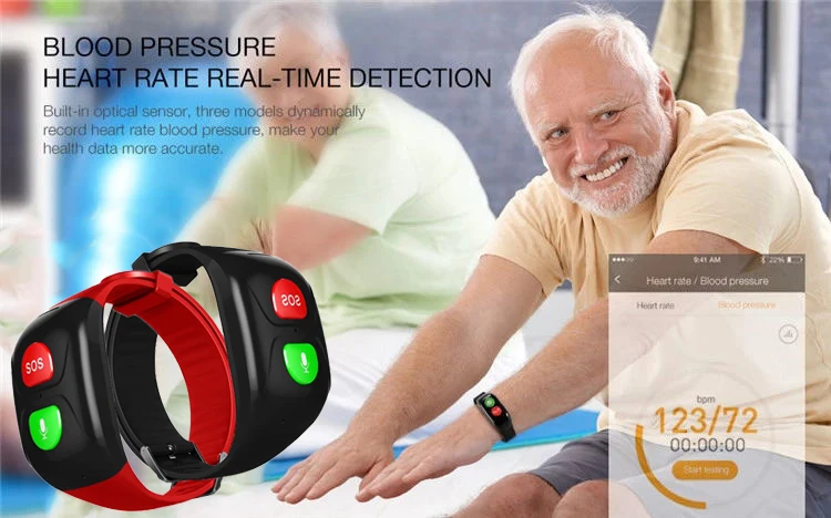 Смарт-часы для пожилых мужчин, gps+ wifi, безопасный трекер, браслет для женщин, пульсометр, браслет SOS, браслет для вызовов, водонепроницаемый, спортивный, Smartband