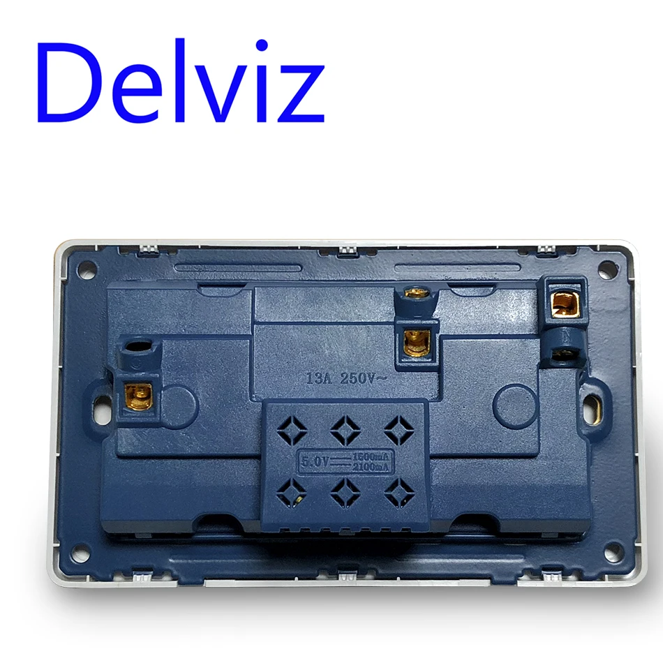 Delviz Wall 13A розетка питания+ USB глобальная Универсальная 3 отверстия стандарт Великобритании Коммутируемая розетка, 2.1A двойной usb-порт для зарядки ВКЛ-ВЫКЛ контроль