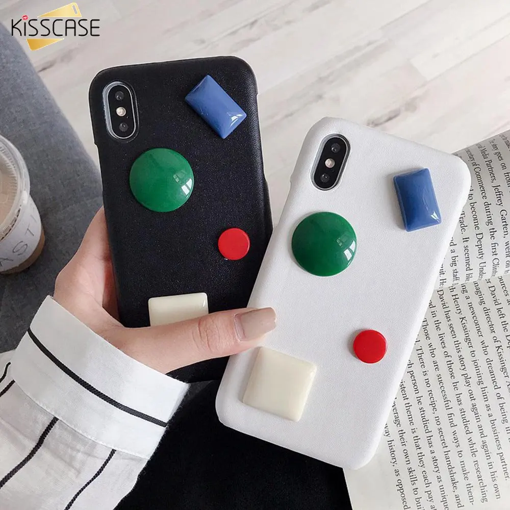 Мягкий геометрический квадратный чехол KISSCASE для iPhone 7 Plus X XR XS MAX задняя крышка из