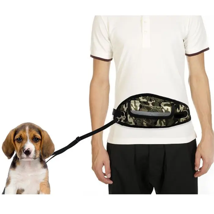 Hands Free Dog Leash Lead Running Jogging Walking Waist Bag with Dog