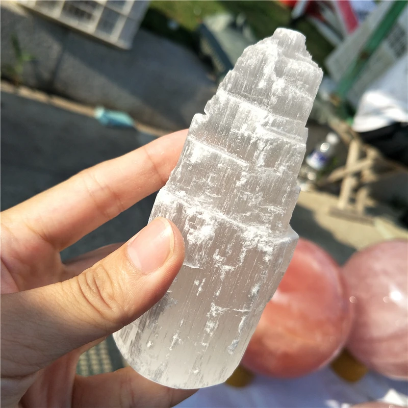 Piedras naturales y minerales Белоснежка селенит wicca лампа башня|Камни| |