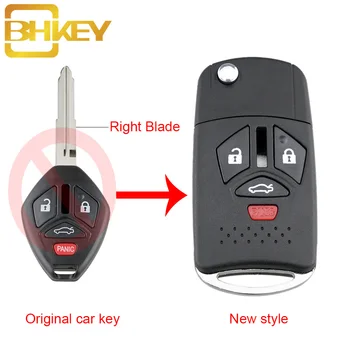 

BHKEY 3+1Buttons MIT11R Blade Remote Key Shell Case For Mitsubishi Lancer Outlander Endeavor Galant new style Car keys