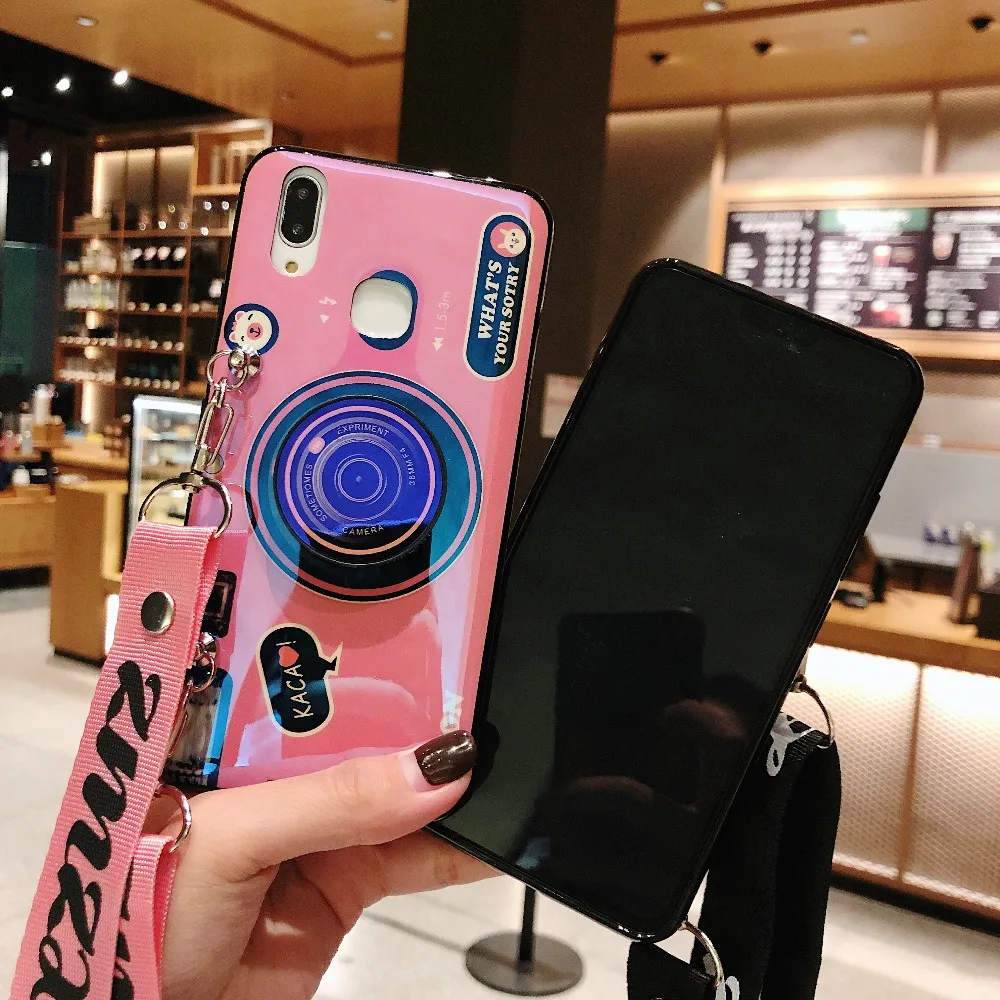 Роскошный чехол для телефона с ремешком камеры Blue Ray Huawei P20 Lite P40Pro Nove 7 Honor30 мягкий