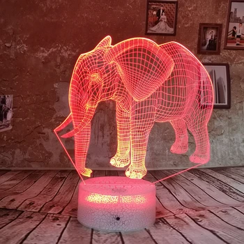 

Drop Shipping Cute Elephant 3D Night Light Led RGB 7 Colors Touch Colorful Table Desk Lamp Birthday Gifts Bedroom Lamp For Kids
