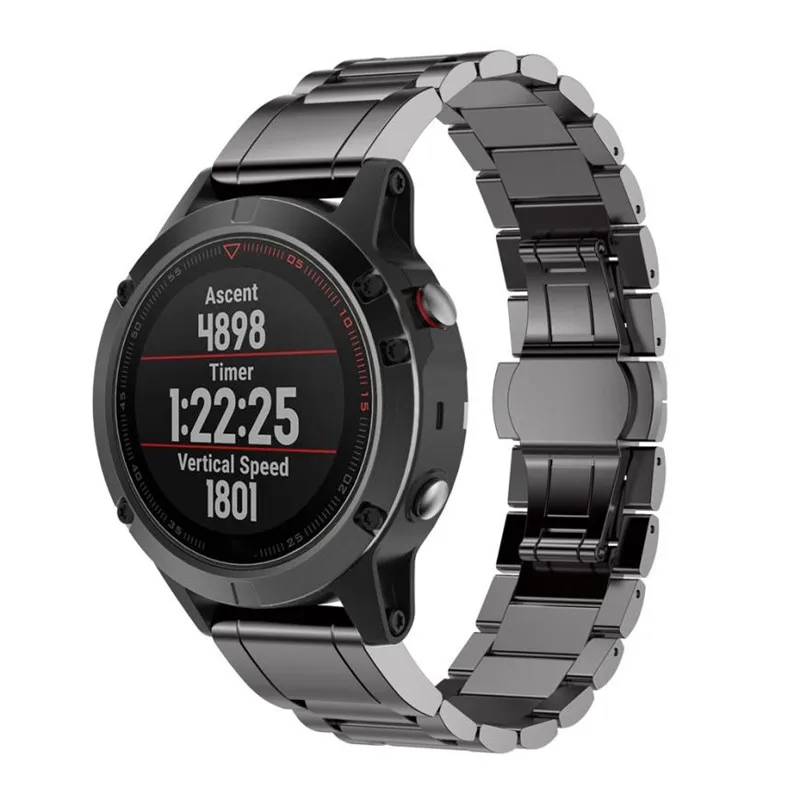 4 цвета Бизнес ремешок для Garmin Fenix 5 gps Замена натуральной Нержавеющая сталь часы мягкие Quick Release комплект группа QIY26 D3S