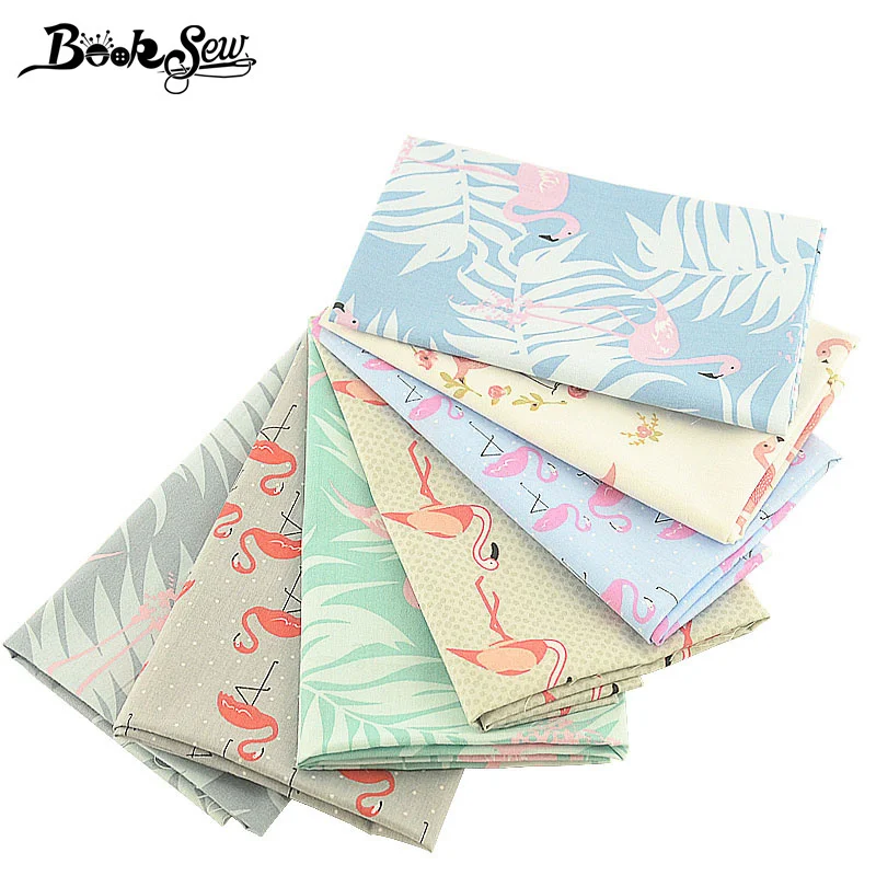 Booksew 100% хлопок саржевая ткань 7 шт./лот 40 см x 50 Ткань животное красный коронный