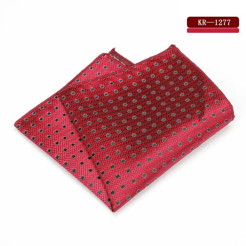 SFKR 1277 KR1273-1292 Роскошные Для мужчин полиэстер шелк модный мужской Карманный платок квадратный Винтаж горошек платки Свадебная вечеринка полотенце для сундуков 22*22 см - Цвет: SFKR 1277