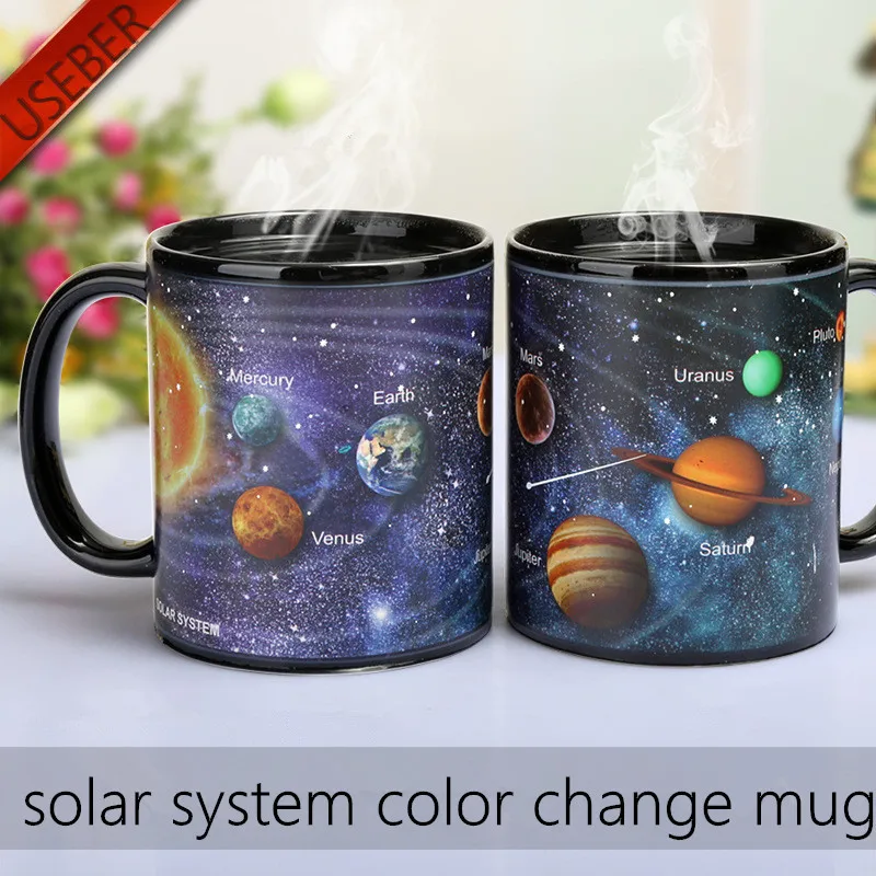 Солнечная система изменение цвета кружка Galaxy Изменение Кружки Термочувствительная Сублимация Кофе Чай изменение цвета чашки магия