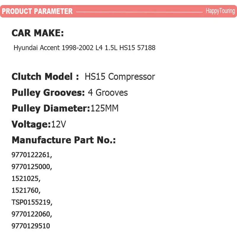 PRODUCT PARAMETER