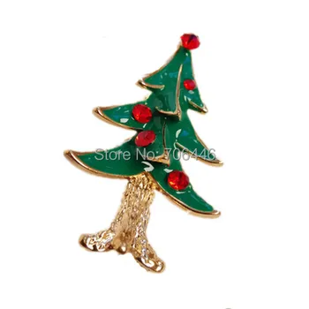 

2 Inch Christmas Tree Brooch Party Gift Pins Gold Finish New