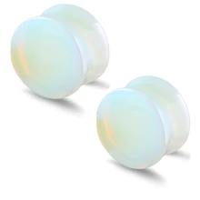 JUNLOWPY натуральный камень ухо плоти туннель пробки пирсинг стекло Опал Камень ушные датчики расширитель 5 мм-18 мм пирсинг ювелирные изделия 00 г измерительные приборы