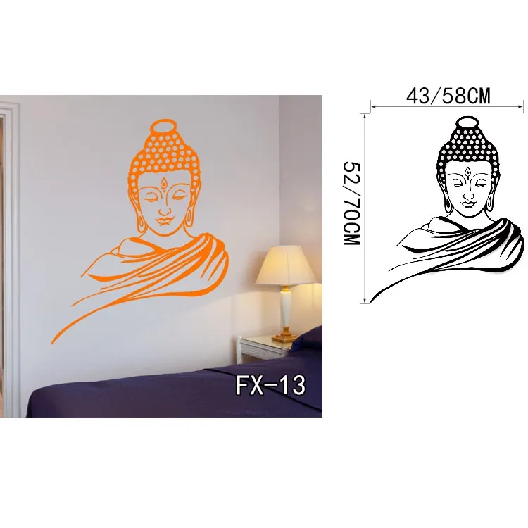 Плакат классический религия Буддизм Будда наклейки на стены домашний Декор Съемный Винил книги по искусству Стикеры для гостиная - Цвет: FX13
