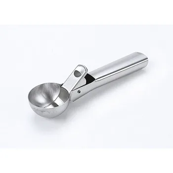

5 pack digging ball spoon ice cream scoop stainless steel with easy trigger, dipper for fruits, water melon scoop