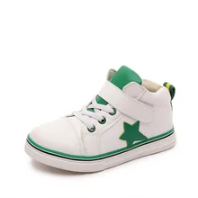 2016 Nouveau Printemps Enfants Chaussures Garçons Filles Baskets Mode Enfants Haute Tops Cuir Étoiles Chaussures Étanche Casual Enfants Chaussures