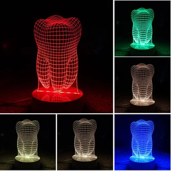 

USB Cable Tooth Lamp 3D Night Light Remote Controlled Hologram Illusion Night Light Table Lamp Bedside Lamps as Home P20