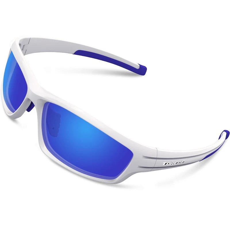 Новинка, унисекс, поляризационные спортивные солнцезащитные очки для мужчин и женщин, Велоспорт, бег, рыбалка, гольф, очки для улицы, мужские, UV400 очки-Полароид - Цвет: White Blue Eyewear