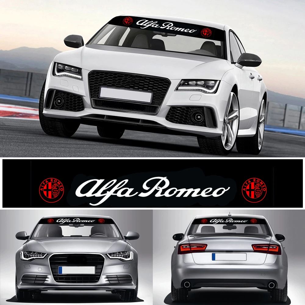 

Car Styling Sunshade Front Windshield Banner Reflective Stickers For Alfa Romeo 159 147 156 Giulietta Sp Mito Accessories