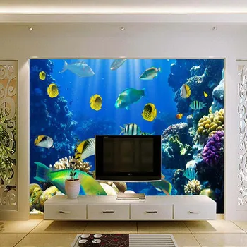 

The Sea World Fish Mural 3d Photo Wallpaper for Living Room Bedroom Home Wall Art Decorative Custom Any Size Wallcoverings
