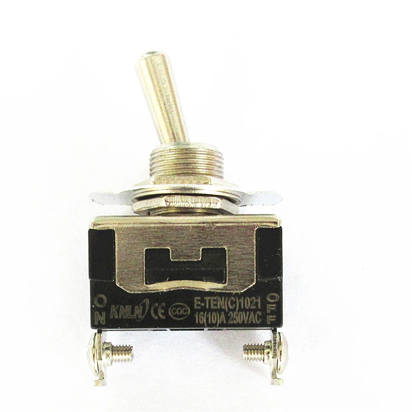 Сверхмощный 2Pin 2 терминала 10A 16A AC 250V ВКЛ/ВЫКЛ Кулисный тумблер E TEN1021 G25 Прямая