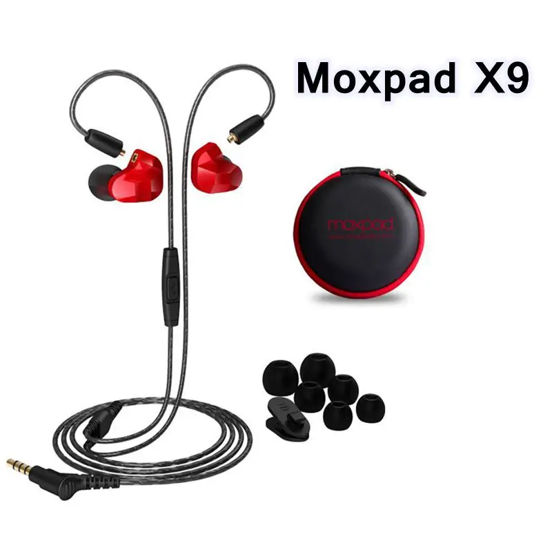 

24 hours promotion! Moxpad X9 Dual Dynamic Driver Professional In Ear Sport Earphones with Mic for iPhone Samsung MobilePhones
