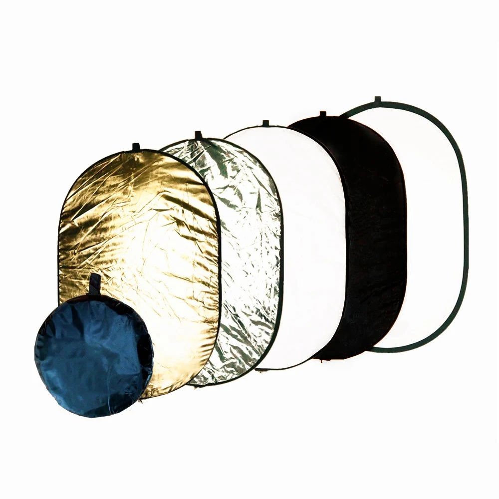 

60x90cm 24''x35'' 5 in 1 Multi Disc Photography Studio Photo Oval Collapsible Light Reflector handhold portable photo disc