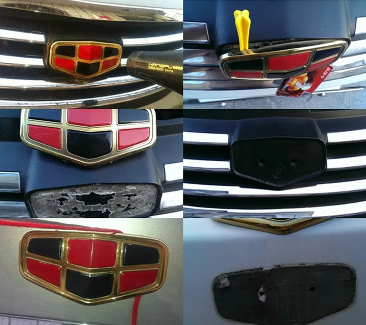 Для Geely Emgrand 7 EC7 EC715 EC718 Emgrand7 E7, RS, автомобиль спереди Логотип, эмблема автомобиля, синий с черным, оригинальных деталей автомобиля