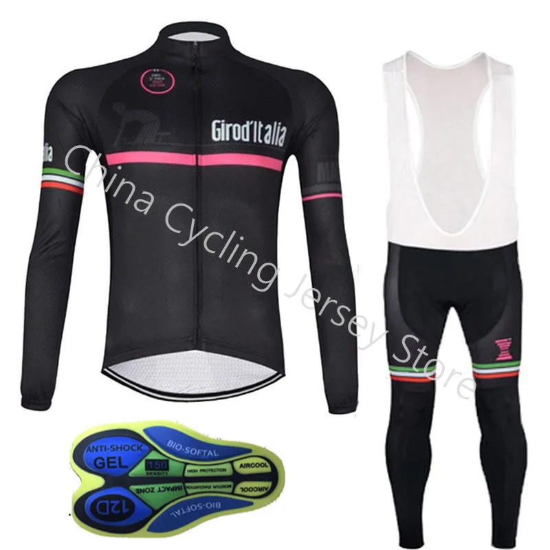 

2019 Cycling Jersey Tour de italy set men long sleeve bike shirt racing bib pant pro team autumn quick dry bicycle clothing A9
