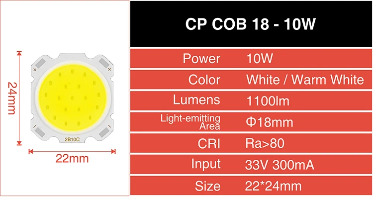 Светодиодный COB Чип DC9-50V Вход 15 Вт 12 Вт 10 Вт 9 Вт 7 Вт 5 Вт 3 Вт для DIY Светодиодный точечный светильник Светильник лампы DIY теплый белый холодный белый нужен драйвер