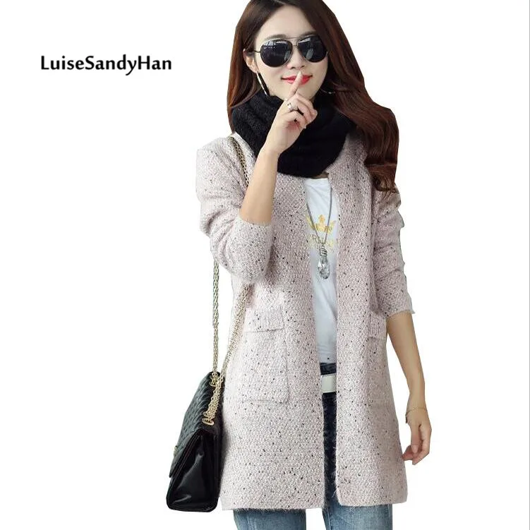 

2019 new style autumn winter coat cardigan hot selling women coat pocket candy colored blouse