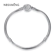 Настоящее стерлингового серебра 925 оригинальные моменты вызвало звезда и ясно CZ Змея браслет-цепочка Fit Для женщин ПАН браслет Шарм DIY ювелирные изделия