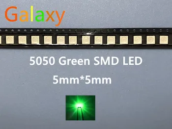 

2000pcs SMD Green PLCC-6 3-CHIPS 9000 MCD Ultra Bright LED High quality light-emitting diodes 5050 Green LED 5050 Diodes