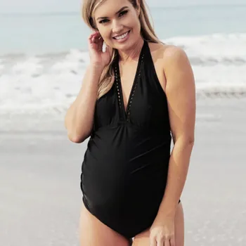 

vetement femme 2019 Women Maternity Top Bikini Swimwear Swimsuit Bathing Suit Beachwear High Waist Mesh Tube ropa de mujer