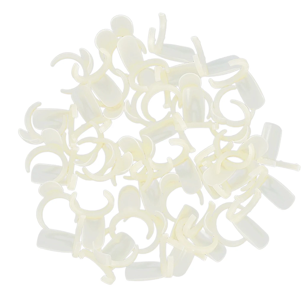 100Pcs Natural Color Display Ring for False Nail Art Polish UV Gel Tips Tool  Nail Art Color Pops Display Card