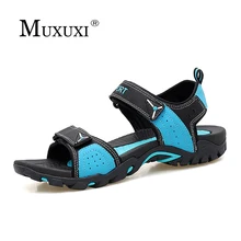 men sandals slippers genuine leather cowhide male summer shoes outdoor casual suede leather Beach lover sandals