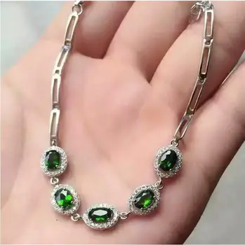 

Free shipping Natural and real Tanzanite Bracelets 925 sterling silver Fine jewelry gems 4*6mm 5pcs
