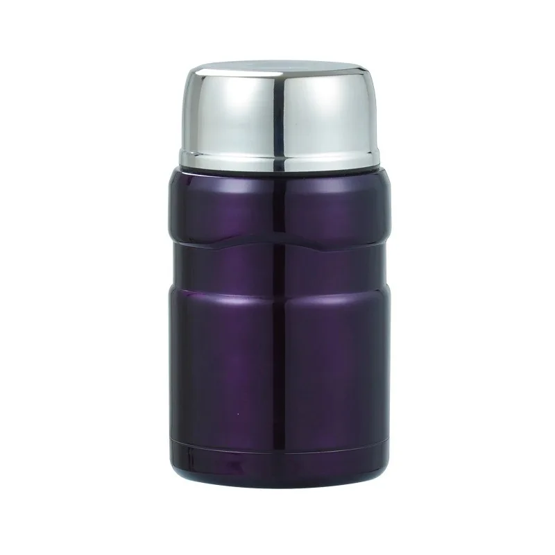 Термос для еды контейнер с ложкой из нержавеющей стали Ланч-горшок коробка вакуумная колба изолированные термосы Термочашка контейнеры термо - Цвет: purple