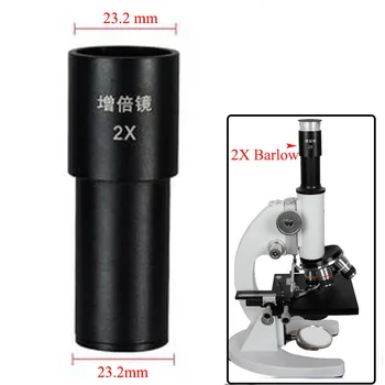 

New 2X Microscope Barlow Eyepiece Magnification lens for Biological Microscope Accessories and Parts