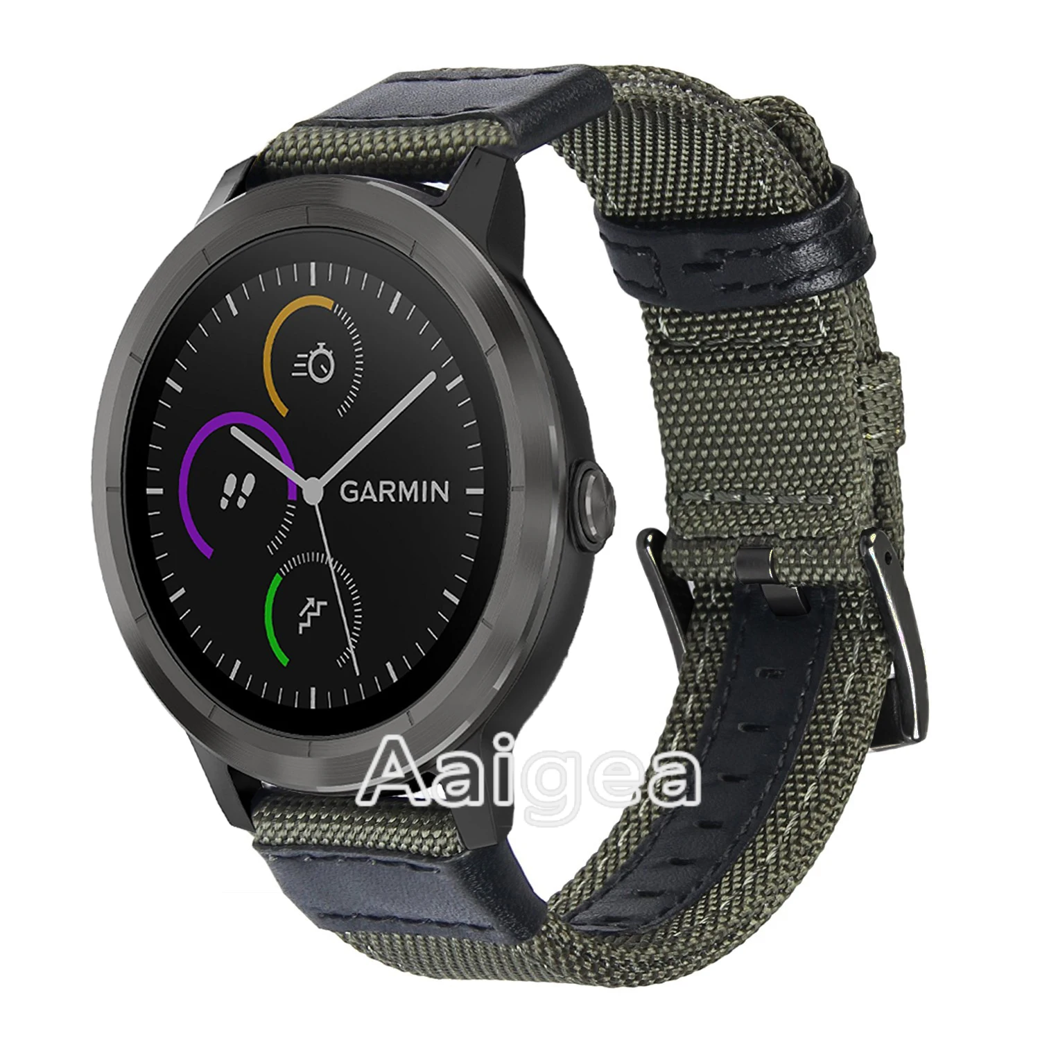 20 мм тканый нейлоновый ремешок для часов Garmin Vivoactive 3 сменный Браслет для Garmin vivoactive 3 умные часы Ремешки для наручных часов - Band Color: Green