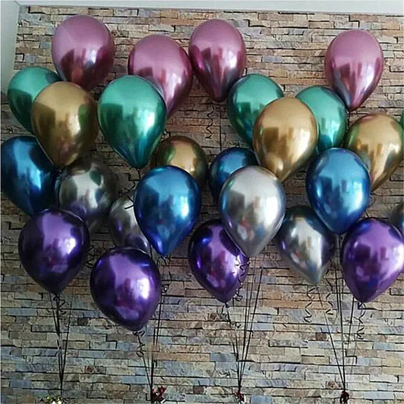 

12inch metallic chrome color helium balloon transparent star print balloon double-deck DIY balloon for wedding birthday annivers