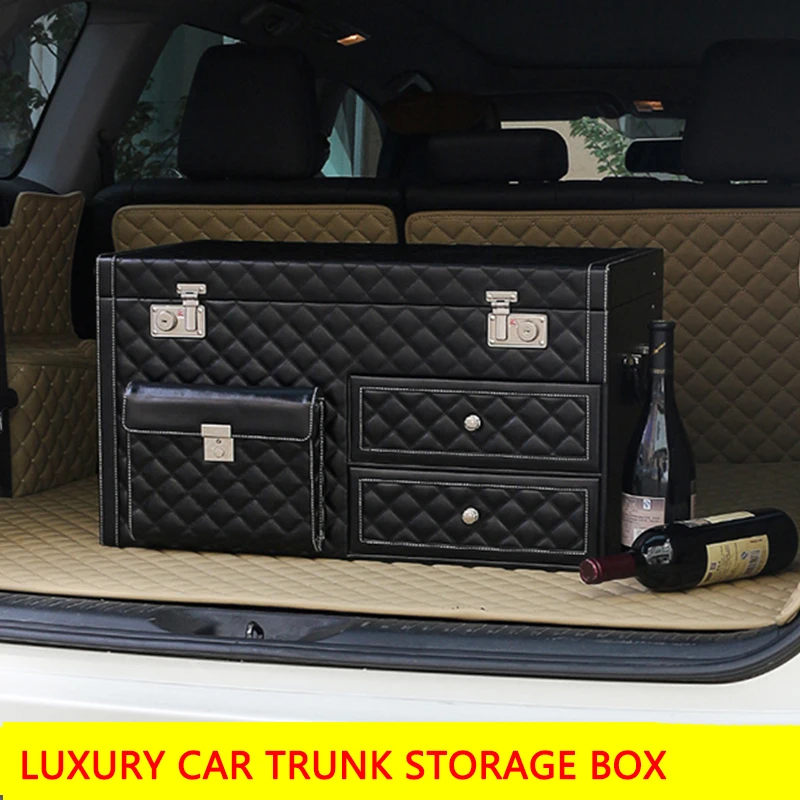 

Luxury suv car trunk organizer car boot storage box auto trunk bag for landrover Benz glc Prado LAND CRUISER PRADO bmw x 3 x5 x6