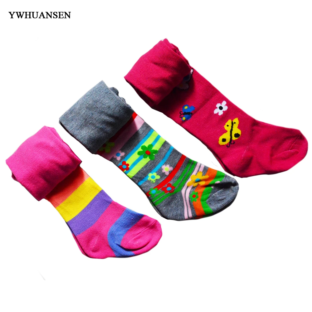 YWHUANSEN pantimedias a rayas para niña, medias ajustadas de algodón