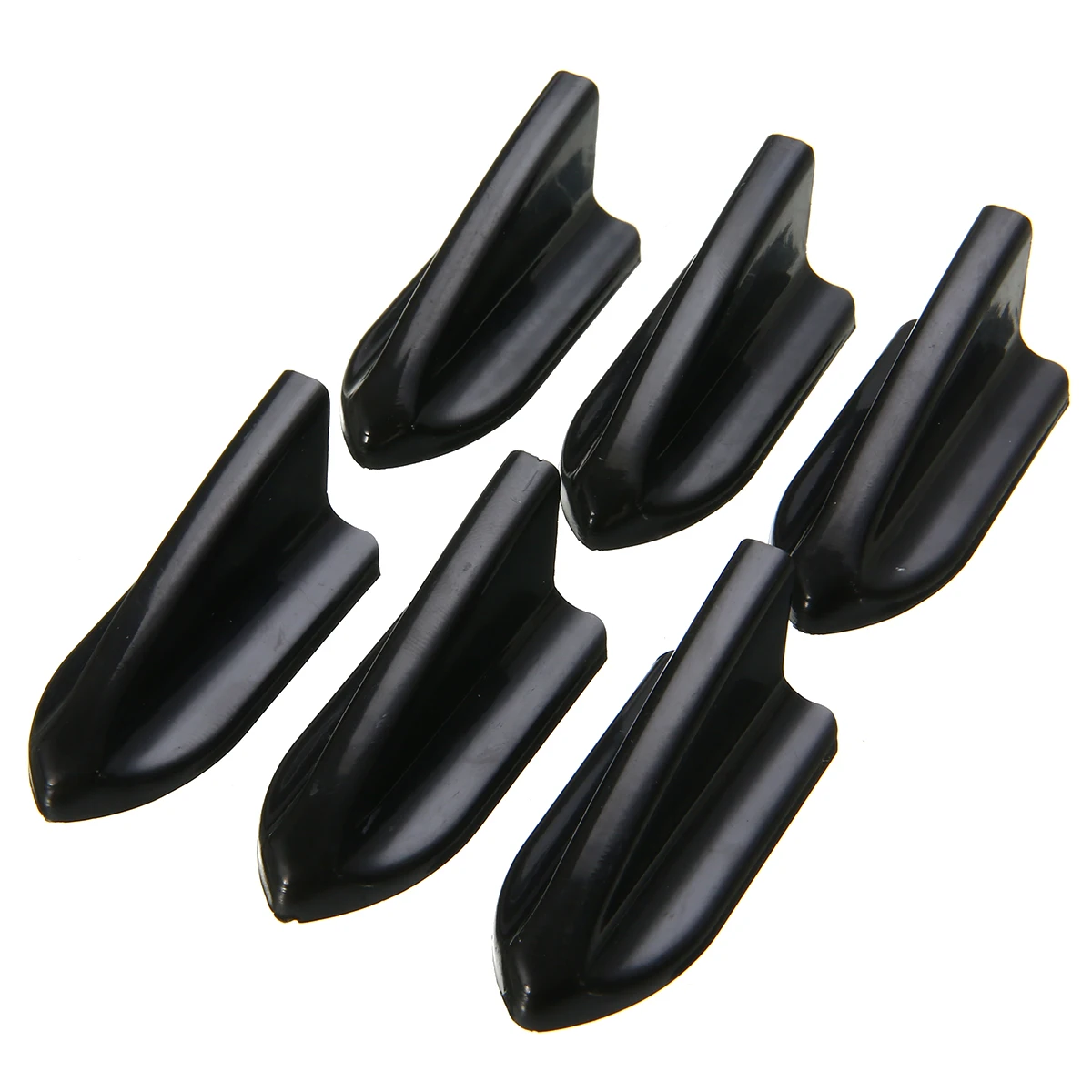 6pcs Black EVO-Style Roof Shark Fins Spoiler Wing Kit Vortex Generator Car Styling