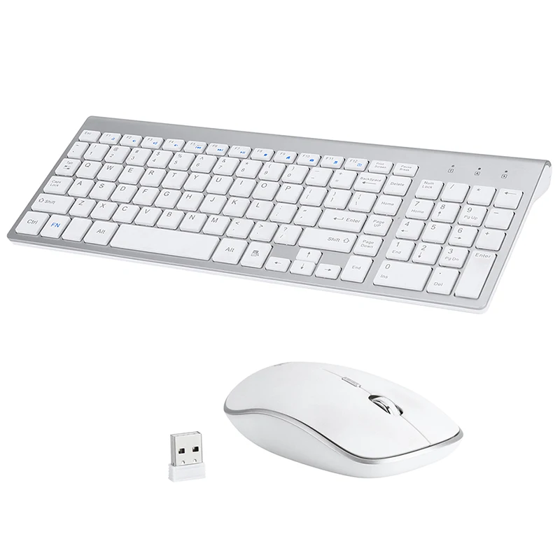 Ultra thin Silent 2.4G Wireless Mini Portable Keyboard Mouse Set Mice