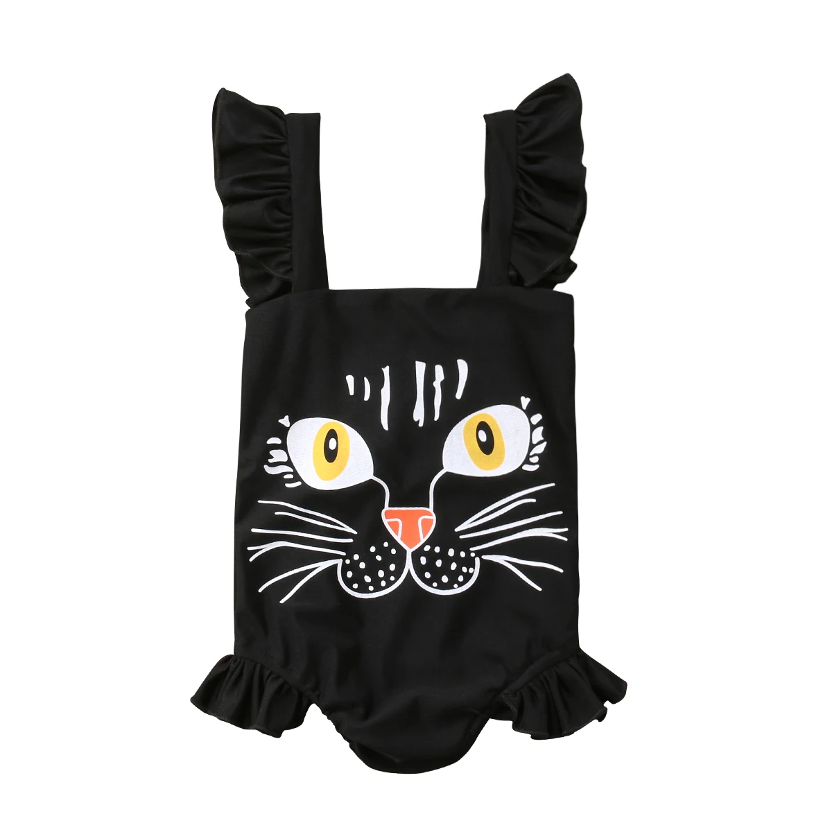 Kids Baby Girls Cat Print BIkini Set Swimwear Swimsuit Bathing Suit