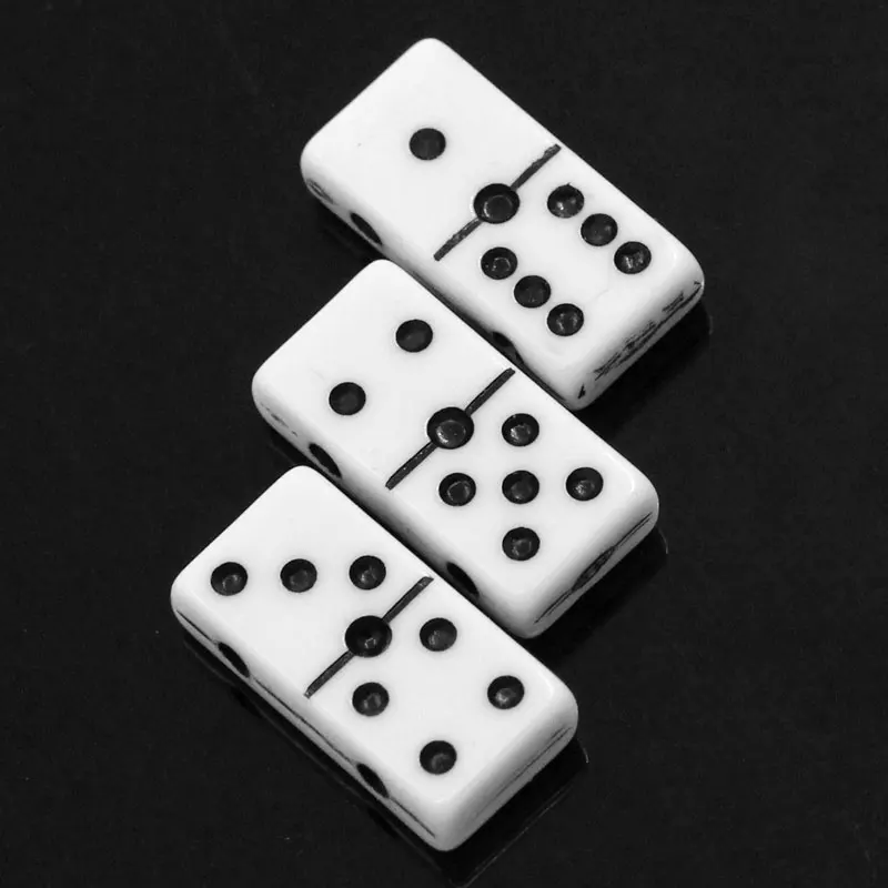 

8SEASONS Acrylic Spacer Beads Dominoes White W/Black Dot 20x10mm,Hole:Approx 2.3mm,50PCs 2015 new