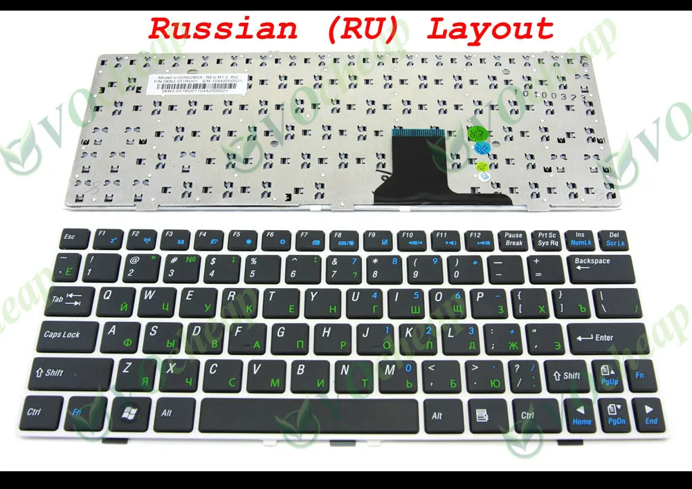 Новая клавиатура для ноутбука ASUS EeePC 1000 1000HG 1000HD 1000 H 1000HA 1000HE 1002HA черный(белая рамка) RU Русский-V103662BS8