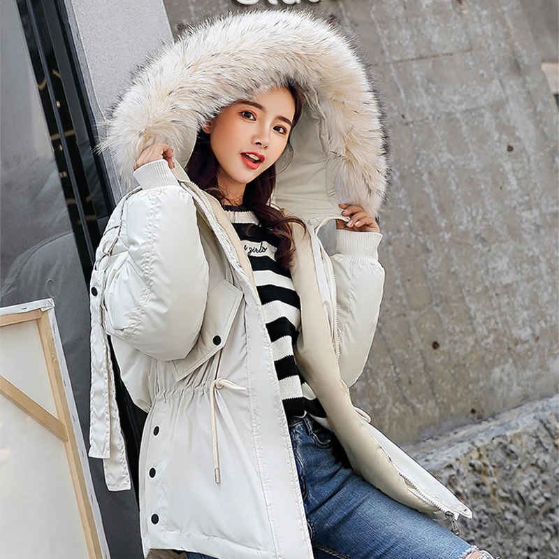 caramel pink Parkas Col 2018 Femmes Nouvelle À red Conception black Hiver White Chaud Capuchon Outwear Veste green gray Kisbini Épais Unique Manteau Rembourré Fourrure En Oversize Fausse fxFn118