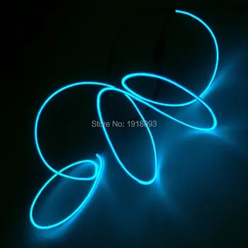 

2020 New design Blue 1Meter 2.3mm EL wire Flexible Neon Glowing Light EL wire for Car Holiday lighting Toys With DC-3V inverter